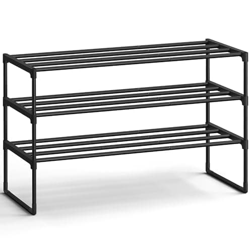 SONGMICS 3-Tier Shoe Rack, 36.2 in Wide (LSA303B02)