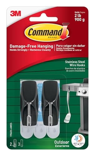 Command Outdoor Black Wire Toggle Hooks, 2 lb (17065S)