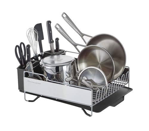 KitchenAid Full Size Dish Rack with Angled Drainboard (KNS896BXGRA)