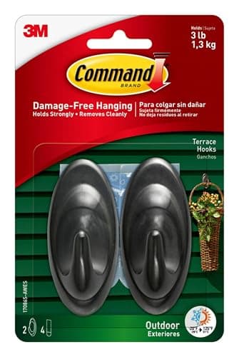 Command Outdoor Terrace Hooks, 3 lb (17086S)