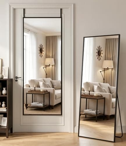 Antok 58 x 20 in Over-the-Door Full-Length Mirror