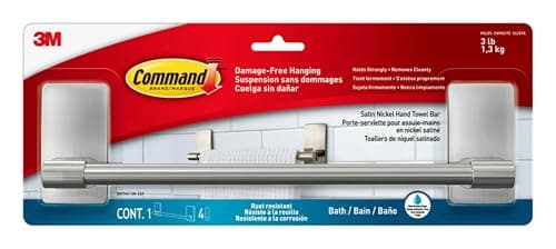 Command Towel Bar, Satin Nickel (BATH41-SN-ES)