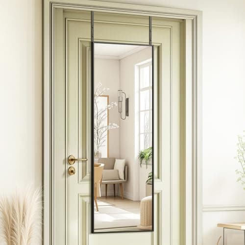Kosmonia 48 x 14 in Over-the-Door Mirror (KMFL0RT02BK)