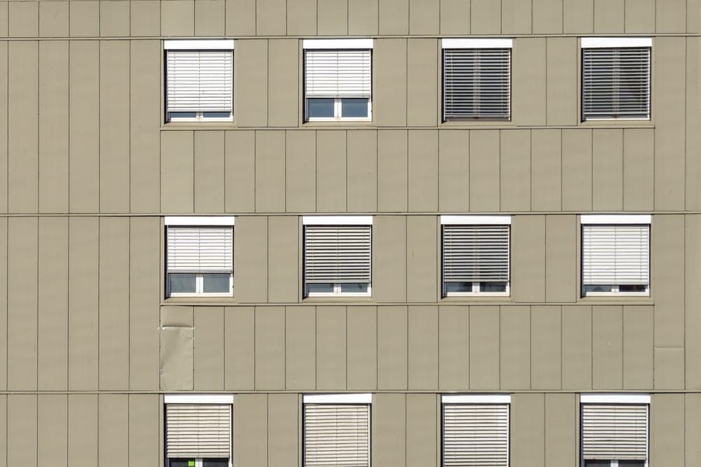 Window blinds fitted inside an apartment window