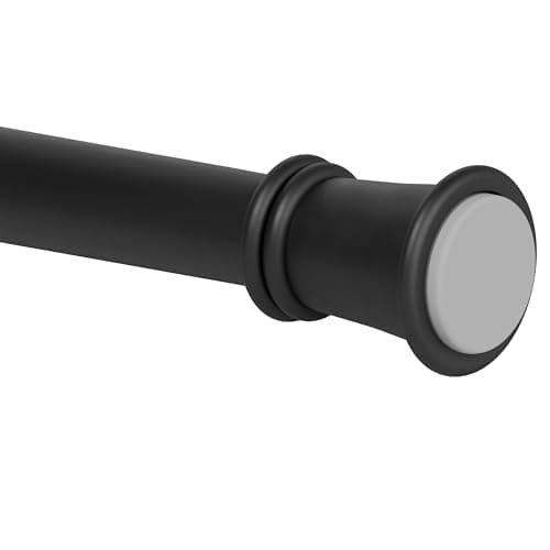 Zenna Home Tension Shower Curtain Rod, 26-76 in Matte Black (E76B7BK)