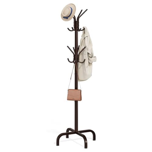 SONGMICS Coat Rack Freestanding, 16 Hooks, 4 Legs (URCR083MZ01S)