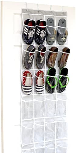 Simple Houseware 24 Pocket Clear Over-the-Door Shoe Organizer