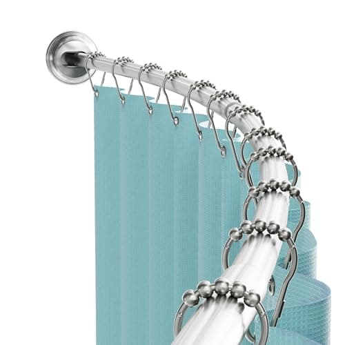 Zenna Home Curved Shower Curtain Rod, 50-72 in (35633BNP)