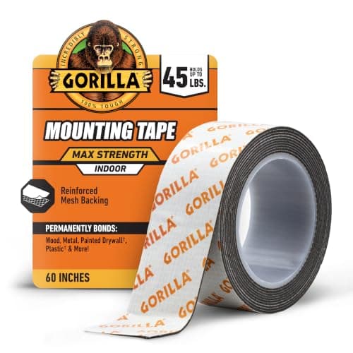 Gorilla Mounting Tape, Max Strength, 1 in x 60 in (112962)