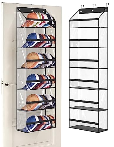 AOODA Clear Over-the-Door Hat Rack, 6 Shelves (AD024-HS-HAT)