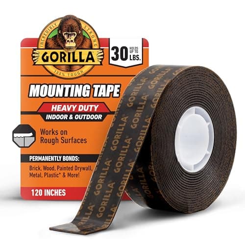 Gorilla Heavy Duty Mounting Tape, XL 1 in x 120 in Black (109110)